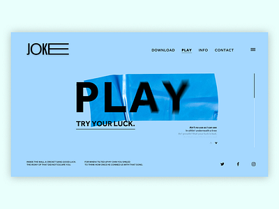 Joke (of a concept) art direction concept design digital digital design experiment graphic design joke luck play vector web design