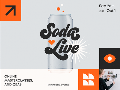 Soda Live Event brand identity brand sign branding education event identity learning logo logotype master class packaging study training workshop