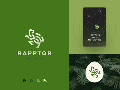 Raptor Logo brand identity brand sign branding dinosaur finder halo lab identity logo logotype packaging wifi