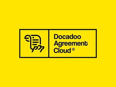 Docadoo eSignature agreement bird brand identity branding cloud creative docadoo document esignature halo lab icon identity logo logo design logotype menu print yellow