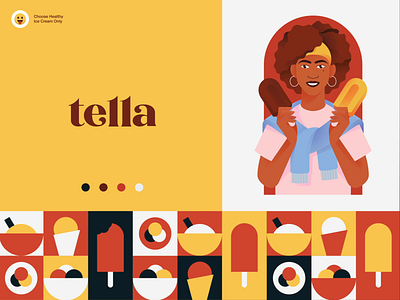 Tella Ice Cream Branding brand identity brand sign branding colorful delicious food girl halo halo lab healthy ice cream identity logo logotype marketing meal packaging tasty yummy