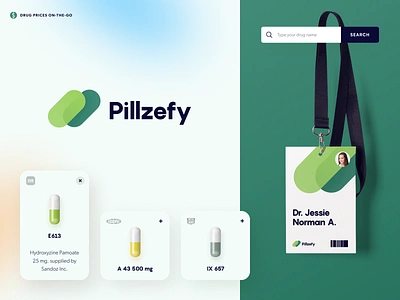 Pillzefy Branding brand design brand identity branding cards green halo lab healthcare identity logo logo design medicine pills print