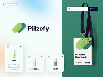 Pillzefy Branding brand design brand identity branding cards green halo lab healthcare identity logo logo design medicine pills print