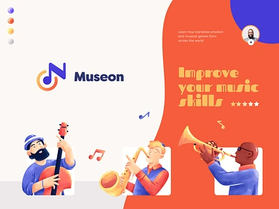 MuseOn Educational Branding brand identity brand sign branding distance learning educational halo lab identity logo logotype music musical online packaging skills sounds