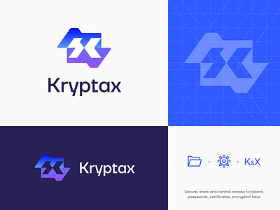 Kryptax Secure Logo blockchain brand identity brand sign branding branding design crypto crypto wallet halo lab identity identity design logo logo design logotype print printing