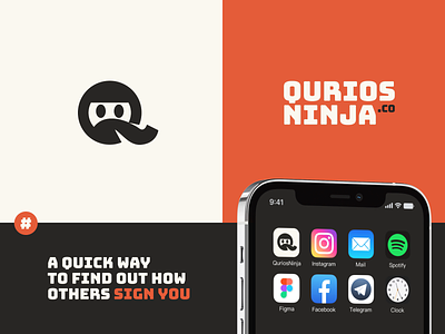 Qurios Ninja App - Caller Identification brand design brand identity brand sign branding halo lab identity logo logo design logotype ninja packaging
