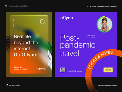 Post-pandemic Travel Guides - Oflyne brand book brand guidelines brand identity brand sign branding business covid dribbble dribble fly guides halo halo lab identity logo logo design logotype packaging pandemic travel