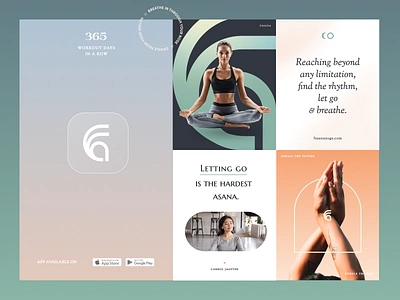 Fasana Yoga - Application Logo and Style asana brand guidelines brand identity brandbook branding dribbble dribble fitness halo halo lab identity logo logo design logotype packaging relax style guide training workout yoga