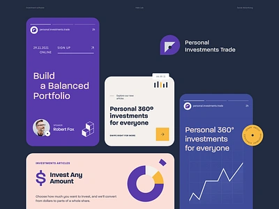 Brand Materials for Personal 360° Investment platform agency brand guidelines brand identity brand materials branding branding design designer fintech halo lab identity investments logo logo design logotype marketing packaging portfolio smm startup studio