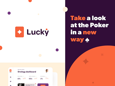 Lucky Dynamic Branding analytics bounce brand identity branding business design dynamic halo halo lab identity logo logotype orange poker purple shuffle statistic