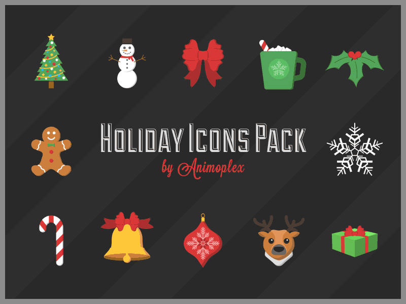 Free Holiday Icons Pack! animation animoplex christmas design free holiday icon mograph motion motiongraphics