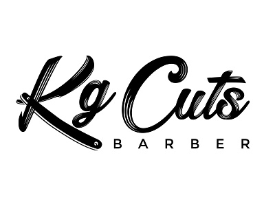 KG Cuts Barber hair logo photoshop