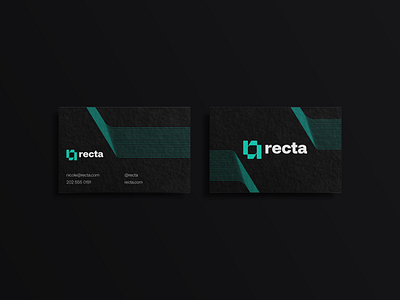 Recta Business Cards branding business cards design futuristic graphic design logo logo design minimal simple stationery vector