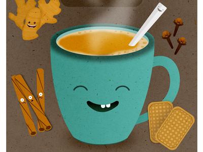 Chai Recipe Card biscuits cardamon chai chai latte cinnamon cloves ginger tea teal