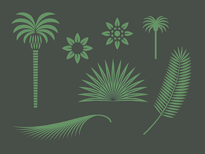 California Shrubbery branding california design flower icons illustration logo palm frond palm tree rinker vector