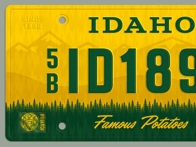 State Plate - IDAHO badge idaho license plate potatoes rinker seal state plates sticker typography