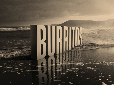 BURRITOS beach burrito design illustration landscape lettering ocean photo realistic rinker typography