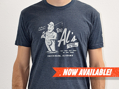 Big Al's @ General's Surplus fishing illustration rinker tshirt vector worm