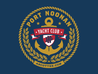 Port Noonan Yacht Club anchor boating crest design logo rinker vector yacht
