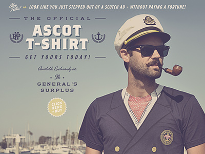 Ascot Tee anchor boating crest design logo rinker vector yacht