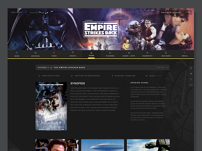 StarWars.com - Film Detail art direction darth vader design disney film rinker star wars the force ui ux web design website