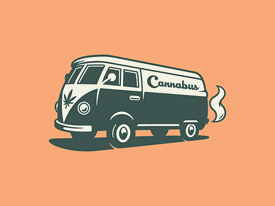 Cannabus - 1 branding bus cannabis design hippy identity illustration logo marijuana rinker van weed