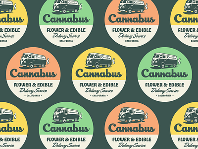Cannabus Badge - Dark badge branding bus cannabis design identity illustration logo marijuana rinker van weed
