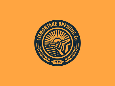 Cismontane Brewing Co. Badge badge beer branding brewery california coast crest design identity illustration logo rinker