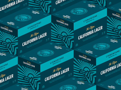 Cismontane - California Lager (Box) beer branding brewery california can coast design identity illustration logo packaging rinker