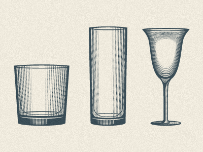 Cocktail Glasses design illustration rinker vector