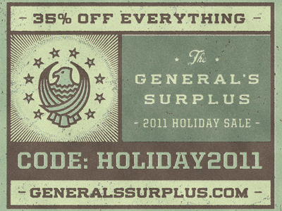 General's Surplus Holiday Sale! design generals surplus holiday illustration rinker t shirt type typography vintage