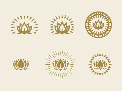 Lotus Logo badge branding logo lotus flower mark ray rinker seal