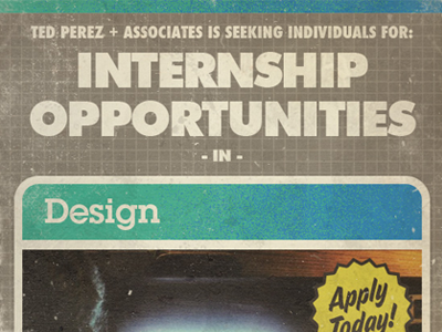 Internships Available!!! design illustration internship old school rinker ted perez type typography