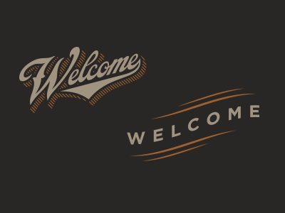 Welcome branding design lettering old timey rinker ted perez type typography vector welcome