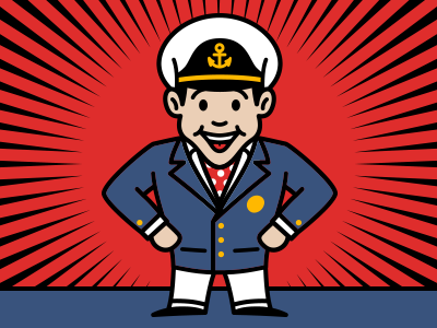 PNYC Charter Member - 2 anchor ascot tee boating captain club generals surplus illustration rinker vector yacht