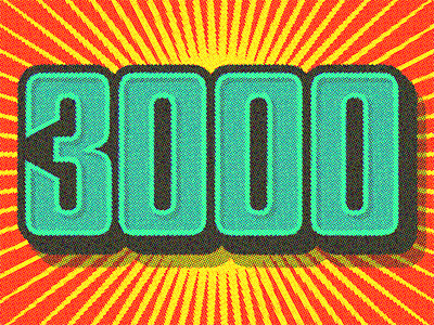3000 Followers! Thank You GIFAMATION 3000 gif illustration radness rinker thanks type typography