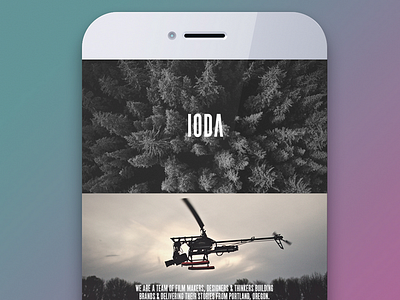 IODA black clean film interactive modern sleek ui ux white