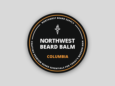 Northwest Beard Balm badge beard bold design icon illustration label orange print ui