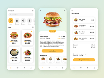 Food Delivery App- Digital Wireframe, Usability Study, Prototype