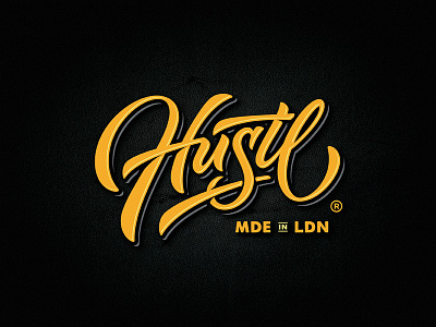 Hustl apparel custom dalibass hand-drawn lettering logo logotype typography vintage