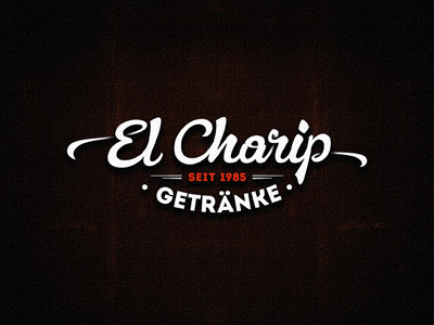 El Charip Getranke beverage custom hand drawn lettering typography