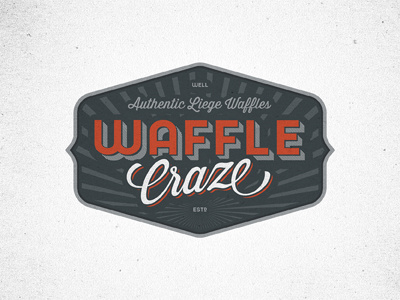 Waffle Craze Final badge custom hand drawn lettering typography