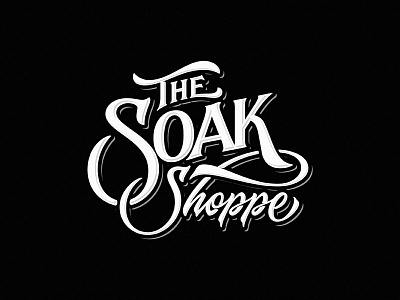 The Soak Shoppe custom dalibass hand drawn lettering logo logotype typography vintage