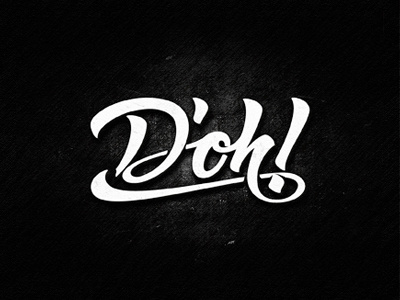 D'oh! custom hand drawn lettering typography
