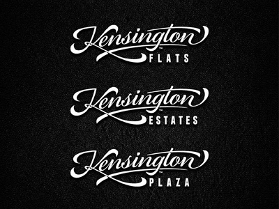 Kensington custom hand drawn lettering logotype typography