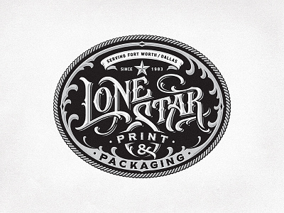 Lone Star belt branding buckle custom dalibass hand-drawn lettering logotype print star texas typography vintage