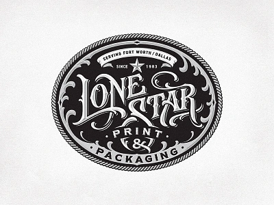 Lone Star belt branding buckle custom dalibass hand drawn lettering logotype print star texas typography vintage