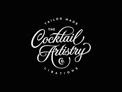 The Cocktail Artistry Co badge branding cocktail custom dalibass hand drawn lettering logotype typography vintage
