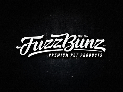 FuzzBunz custom hand drawn lettering logotype pet typography