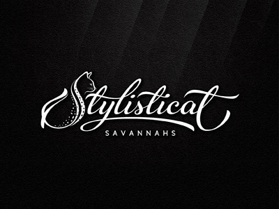 Stylisticat Savannahs cat custom hand drawn lettering logotype typography